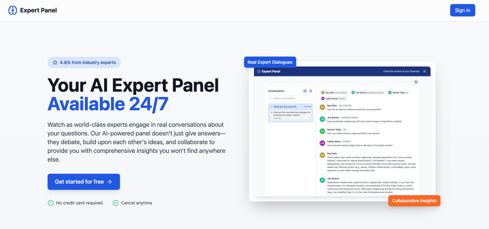 ExpertPanel AI Interface